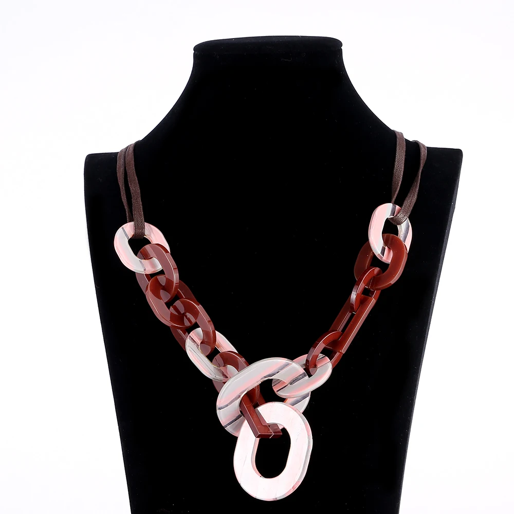 Женская бижутерия ручной работы длинное кожаное геометрическое ожерелье из