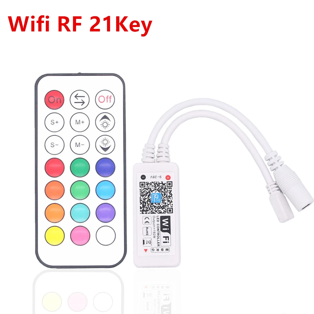 Wifi RGBW / RGBWW LED Controller Mini DC12V With RF 21Key IR 24Key Remote Control For Strip Lights |