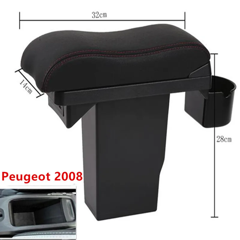 Для peugeot 2008 подлокотник коробка центральный ящик для хранения