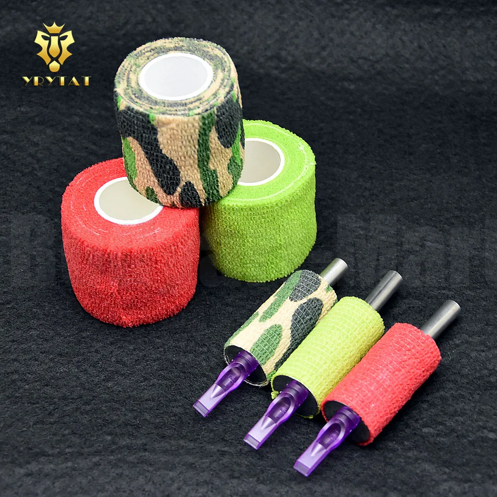 Топ 5 шт. зеленое волшебное Бандажное покрытие рукоятки машинки для татуажа