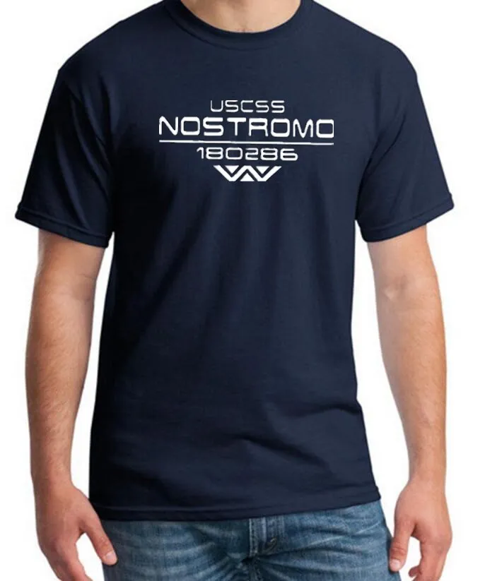 USCSS Nostromo Футболка с принтом хлопковая Прометей чужой Weyland Yutani Мужская футболка