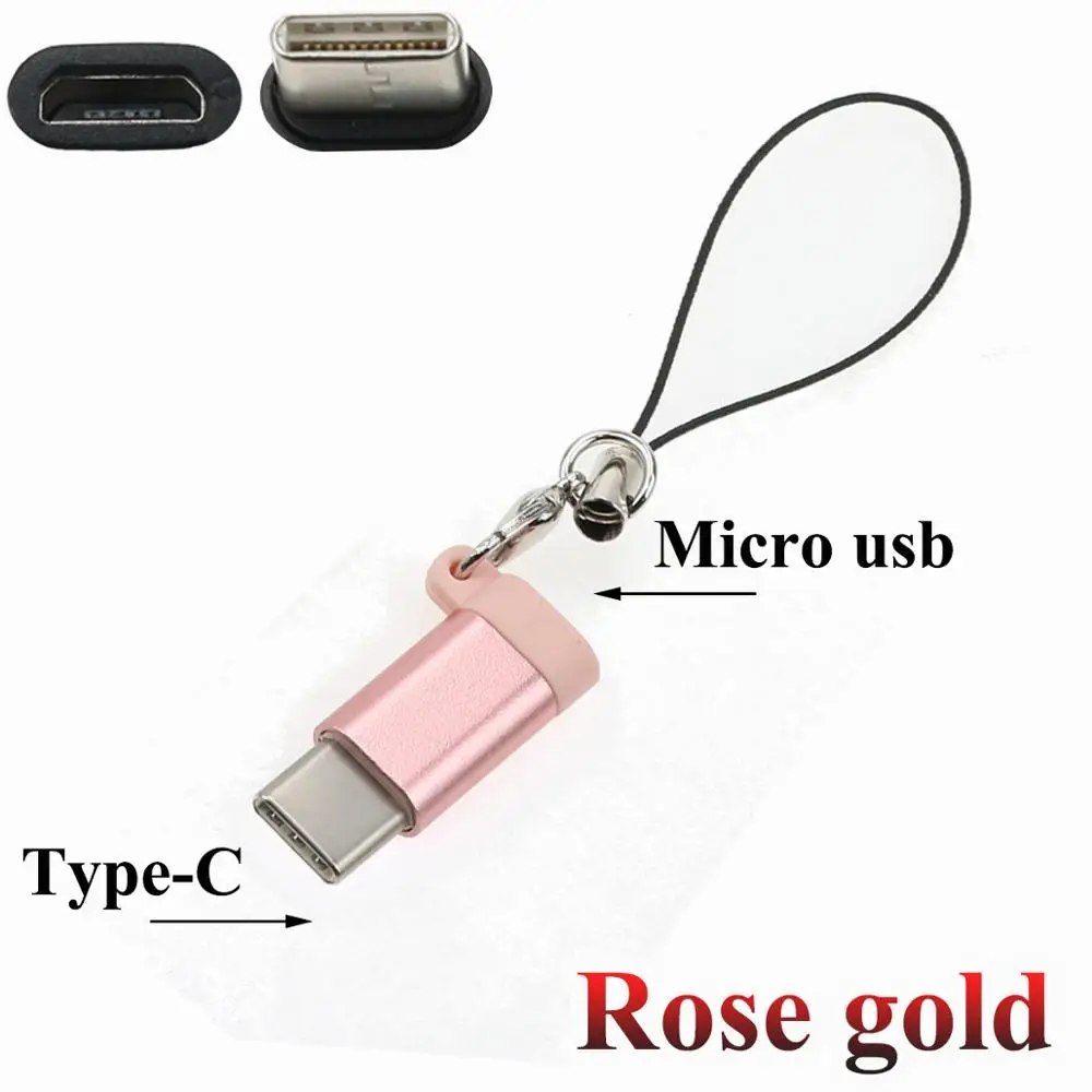 Юйси USB 3,1 type C OTG адаптер для телефона Micro USB Женский к USB C Мужской конвертер для oppo для samsung Note 8 S8 для Xiaomi Note 3 - Цвет: Rose gold