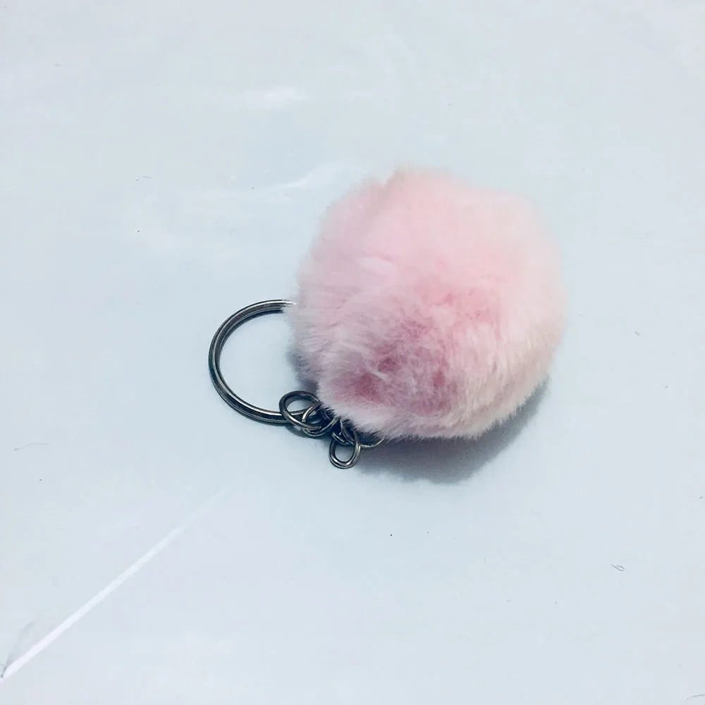 17 Colors New 4cm Mini Lovely Fluffy Rabbit Fur Ball Key Chain Pompom Artificial Keychain Women Car Bag Ring | Украшения и