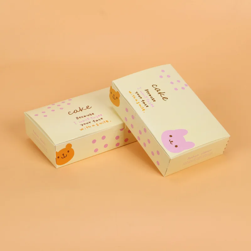 100 шт. бумажная коробка для торта свадебвечерние желтый медведь из крафт бумаги