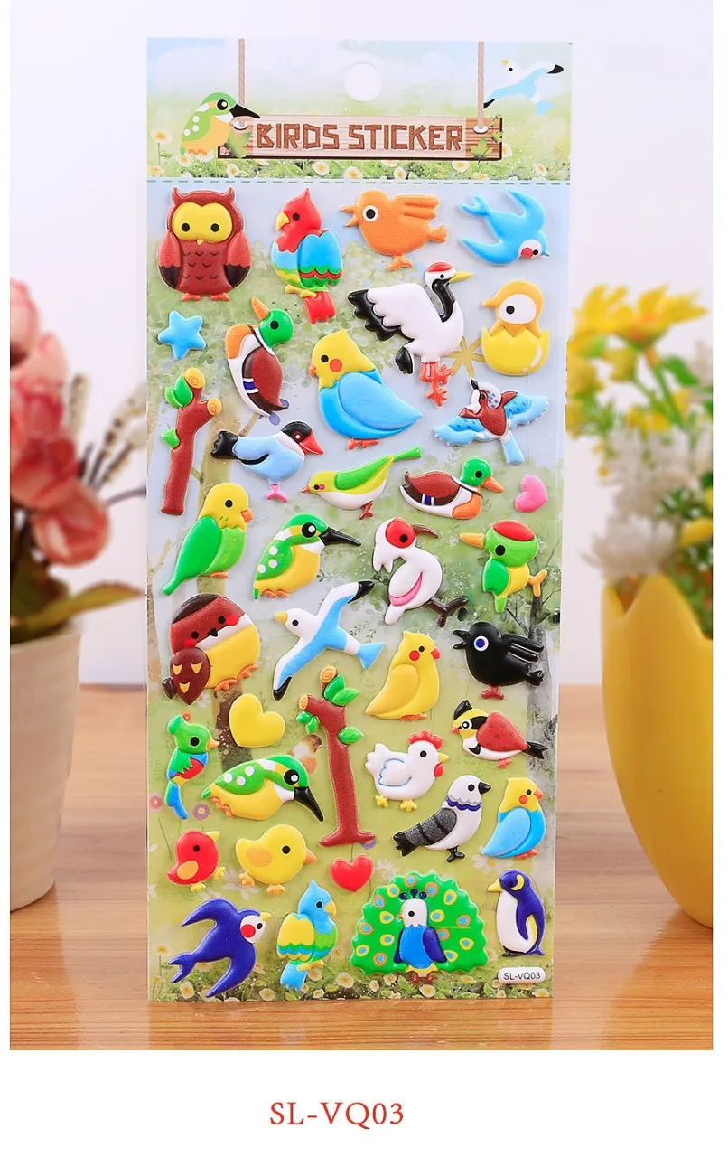 Kawaii детские наклейки эва милые лесные животные 3D мультфильм DIY стикер птица