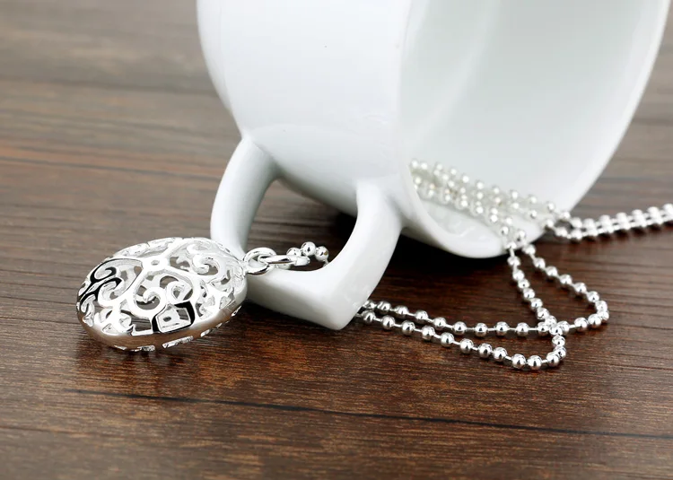 Free shipping 925 sterling silver necklace female creative hollow pendant design solid pearl lady charm jewelry | Украшения и