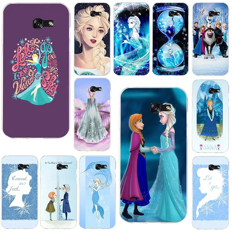 Soft Silicone Mobile Phone Cases For Samsung Galaxy A3 A5 A7 J1 J2 J3 J4 J5 J6 J7 2016 2017 2018 Bags Punk Elsa Tattoo Princess |