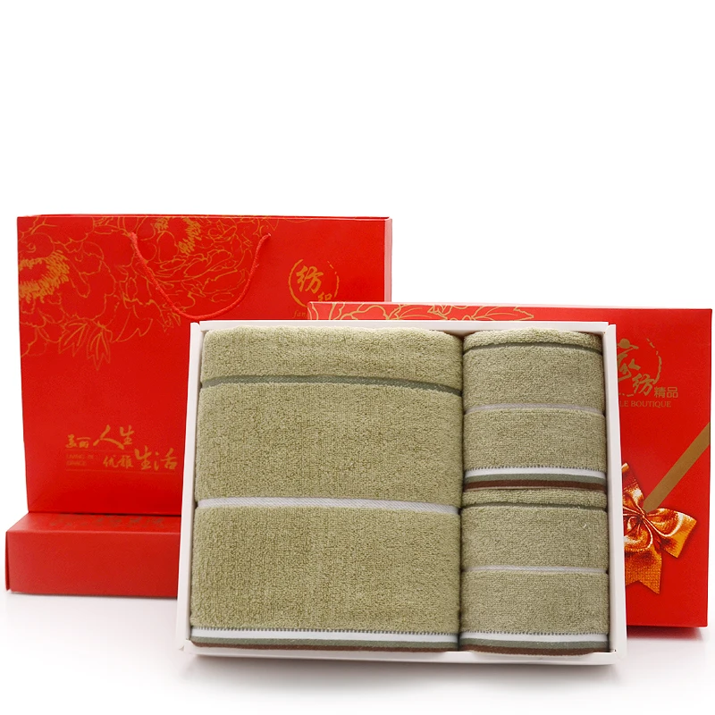 14 Wedding Bath Towel 3piece Gift Box Set Moon Red Birthday Group Buy Back Gift Companion Gift Pure Cotton Custom Wholesale B6T673 - Цвет: 14