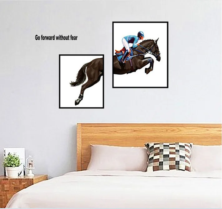 3d наклейка на стену с изображением лошади животных мультфильмов настенные