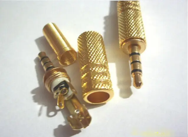 10 unids oro пластина сварная стерео 4 полюса штекер 1 8 &quot3 5 мм для auriculares разъем Аудио