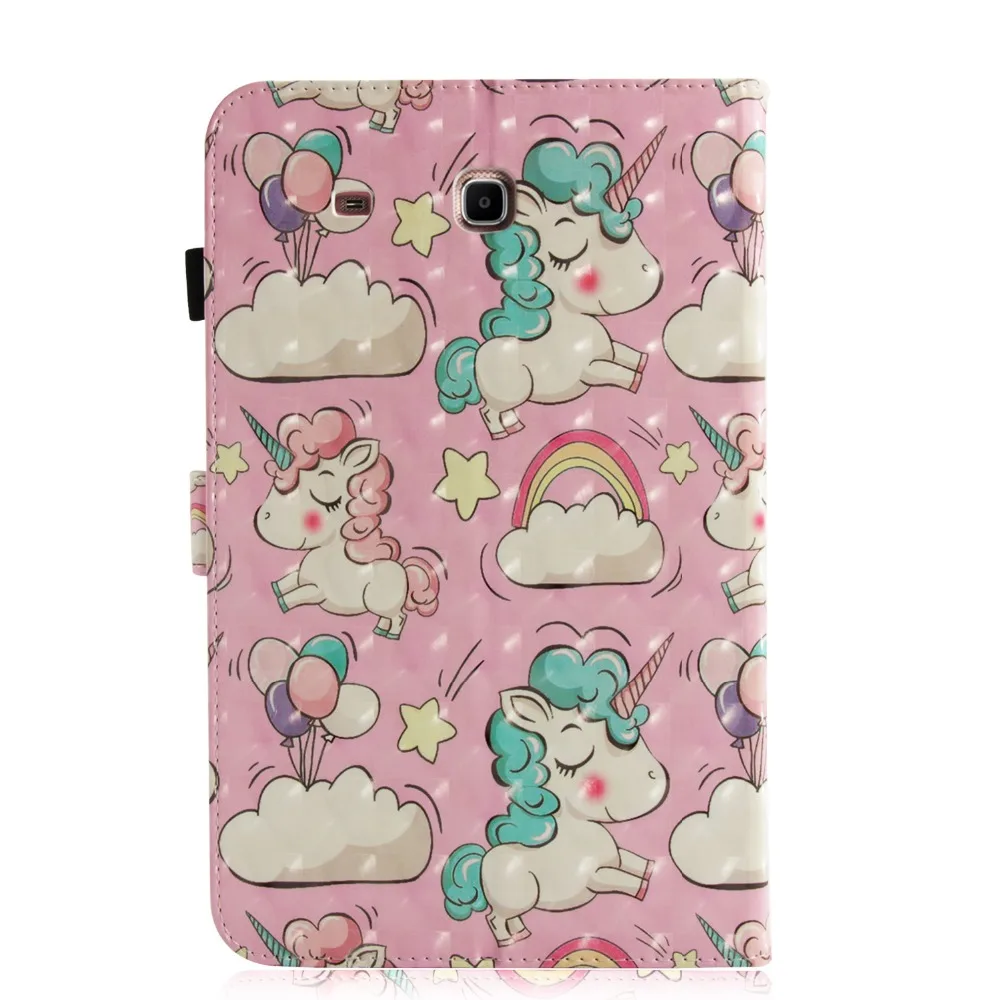 Для samsung T560 Дело мультфильм сова башня бабочка PU кожи стойки Смарт Case для Galaxy Tab E