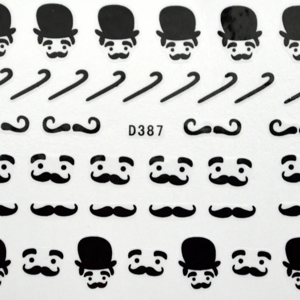 5 шт./лот переводные наклейки для ногтей с черными усами ногтей|decal paper|decal macbookdecals