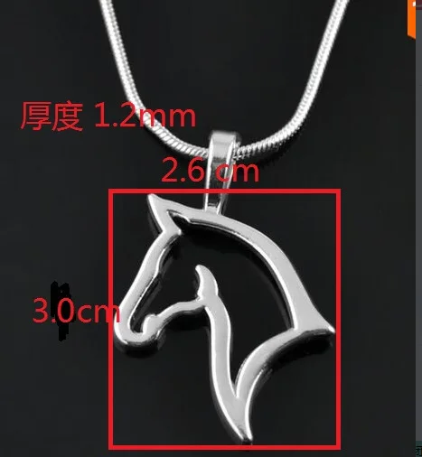 2015 Fashion Jewellery 316 stainless steel Horse Pendant Necklace with snake chain Free Shipping Good Quality | Украшения и