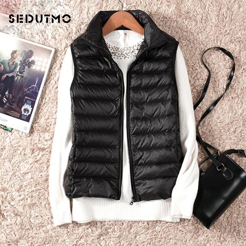 Женская ультра легкая пуховая куртка SEDUTMO короткая приталенная пуховик больших