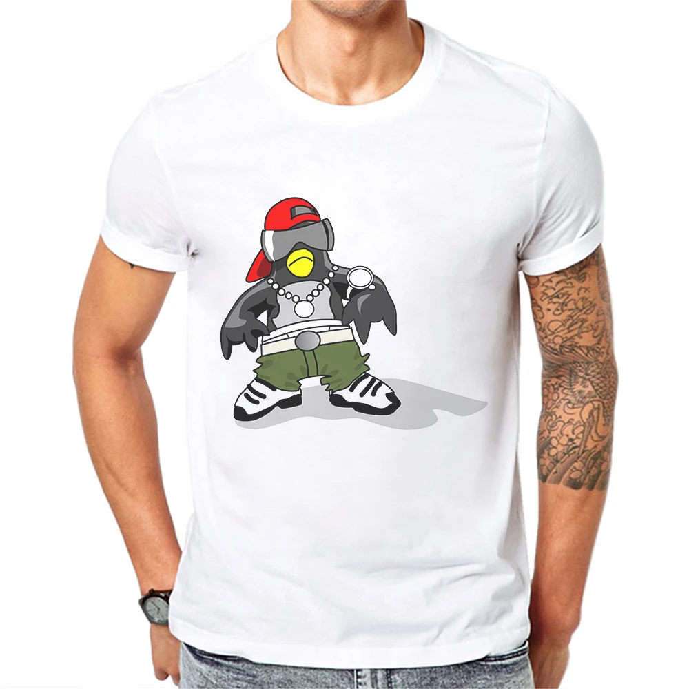 

Penguin T Shirt Men Short Sleeve Hip Hop Rock Printed Male White T-Shirt Cotton Casual Mens Tee Funny Tshirt Poleras Hombre 2019
