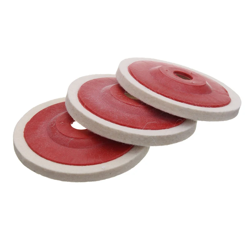 

3PCS 4'' 100mm Wool Buffing Angle Wheel Grinder Felt Polishing Disc Pad Set Abrasie Disc