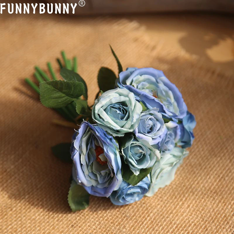 FUNNYBUNNY Artificial Lotus Flowers Silk Fake Bridal Bouquet Rose Leaf Flower Home Office Wedding Party Decor | Дом и сад