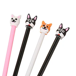 1 шт. Творческий футляр из силикона с милым рисунком из мультфильма лисы моделирование 0,5 мм гелевая ручка черного цвета Студенческая обувь, черная, цифровым пером бизнес планирования школьные принадлежности канцелярские товары