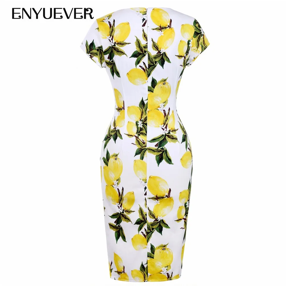Enyuever Лето лимон платье 2019 женская одежда Vestidos повседневное свободное Винтаж