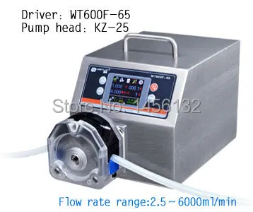 

WT600F-65 KZ25 Head Big High Flow Industrial Lab Intelligent Dispensing Peristaltic Dosing liquid Pumps (IP65) 0.25~6000 ml/min