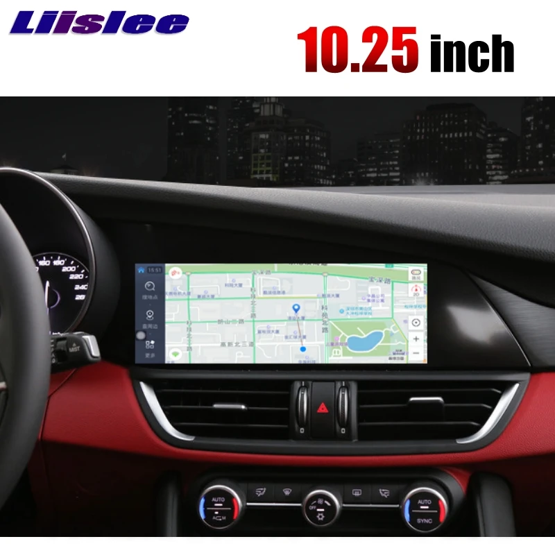 Для Alfa Romeo Giulia LiisLee Автомобильный мультимедийный CarPlay адаптер 10,2" Android gps wifi стерео радио навигация NAVI