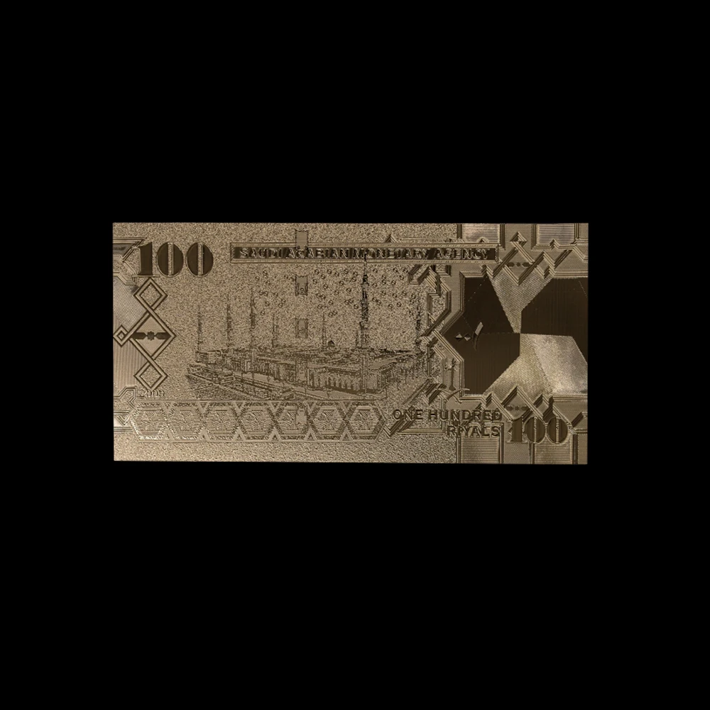 10 шт. 24K цветная Золотая фольга для банкнот в Саудовской Аравии 100 г. двусторонняя
