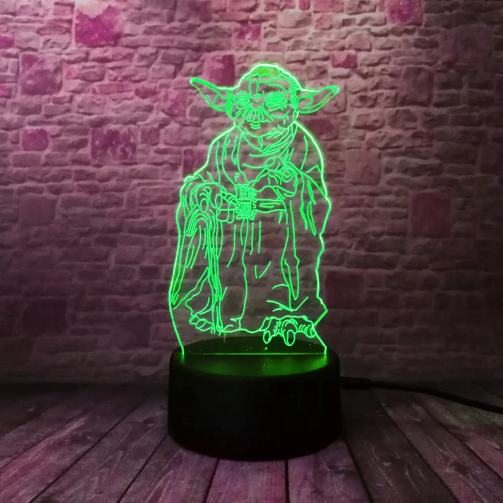 Звездные войны 3D Bulbing лампа Led Master Yoda Leader Vision атмосфера ночной Светильник для детей спальня домашний декор день рождения подарки на Рождество