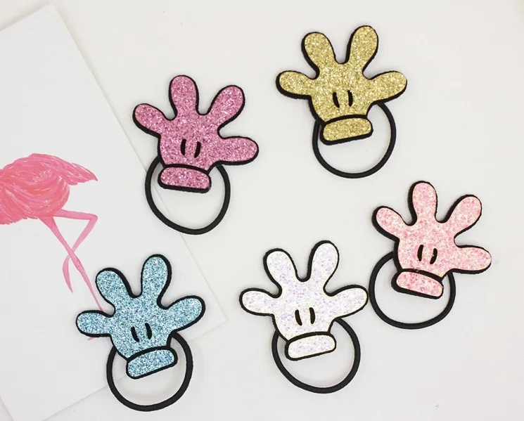 15 шт. модные милые блестящие эластичные резинки для волос Однотонные с героями