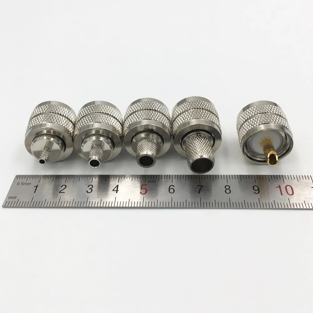 50 шт. латунь UHF PL259 с разъемом «папа» обжимные клещи для RG174 RG316 LMR100/RG58 RG142 LMR195/RG5 RG6 LMR300/RG8 RG213 кабель RF разъем