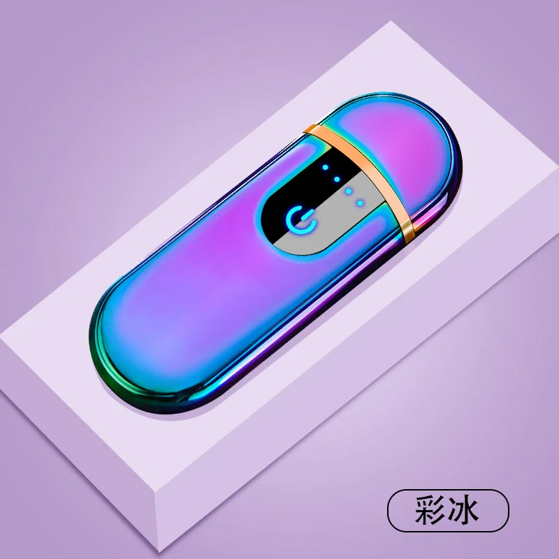50 шт. USB Зажигалка электронная Вольфрамовая турбо-зажигалка перезаряжаемая WilndProof Зажигалка для курения Лазерная металлическая - Цвет: Многоцветный