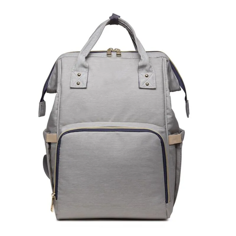 Light Gray MOONBIFFY, модная сумка для подгузников для мам и мам, Большая вместительная детская сумка, рюкзак для путешествий, дизайнерская сумка для ухода за ребенком - Цвет: Light Gray