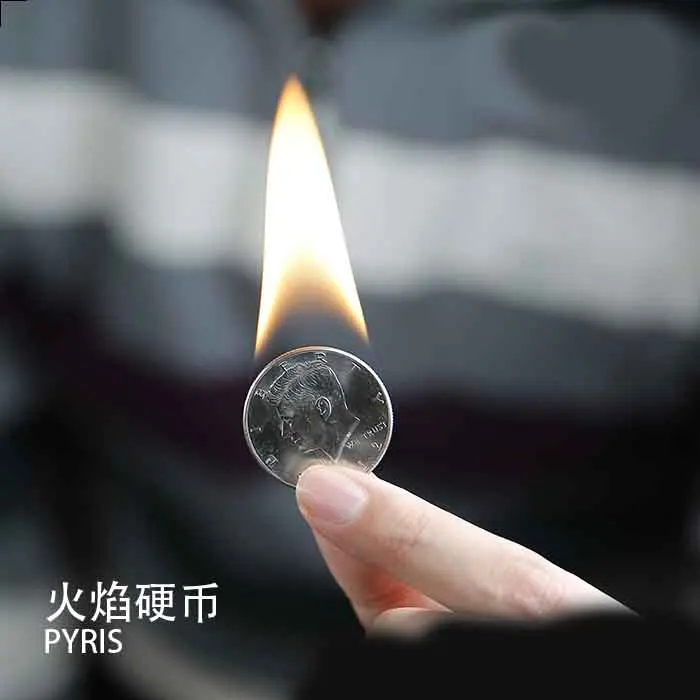 Волшебные трюки Новое поступление Pyris вулканическая монета/огненная монета в руке/крупным планом уличный бар волшебный трюк реквизит