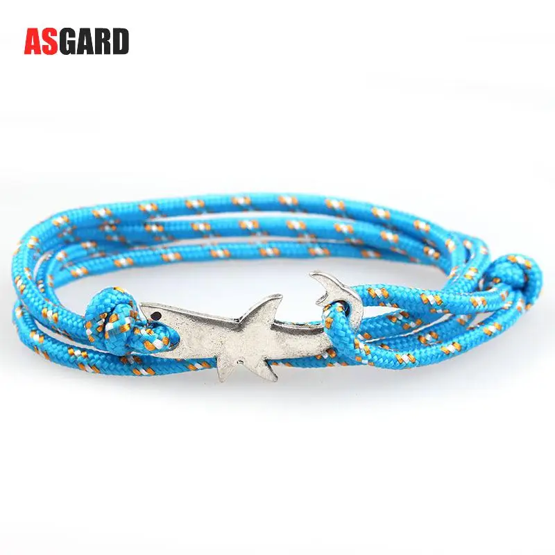 Лидер продаж веревочный браслет ASGARD в виде слоев акулы старинная Серебряная