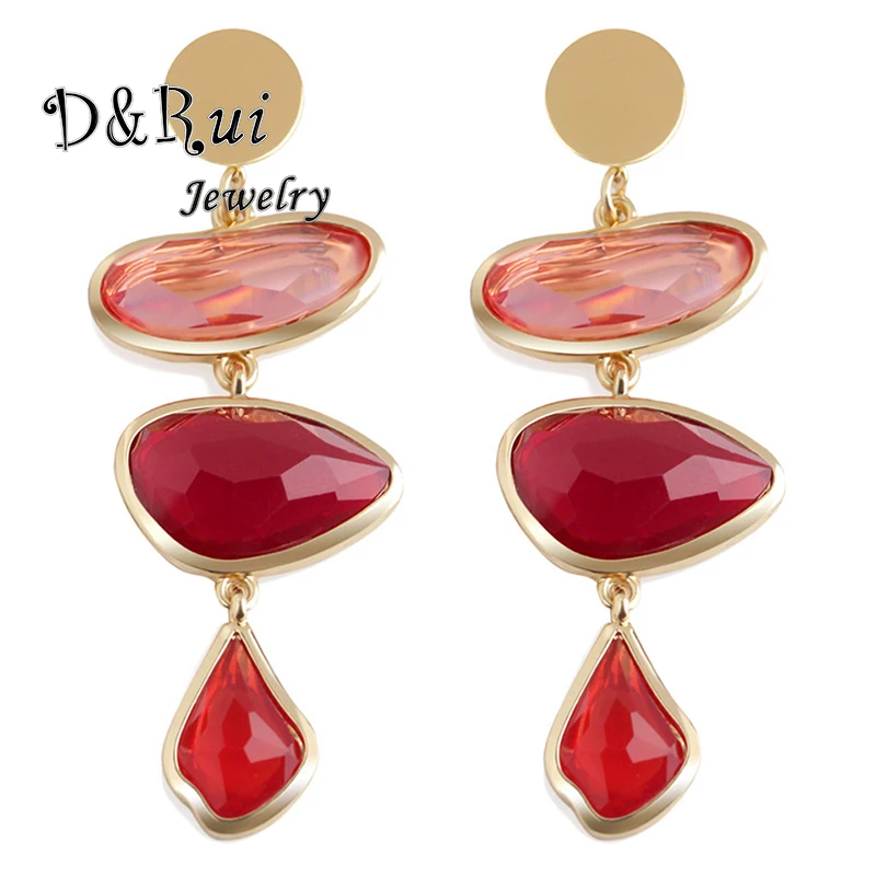 

Vintage Red Acrylic Drop Earrings 2021 Trend Big Shell Resin Hanging Earrings Jewelry Woman Long Earring for Women Girls Earings