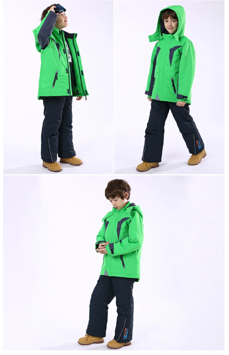 Осенне-зимняя ветрозащитная куртка для мальчиков водонепроницаемая куртка детское зимнее Стеганое пальто синего и зеленого цвета Размеры от 98 до 128
