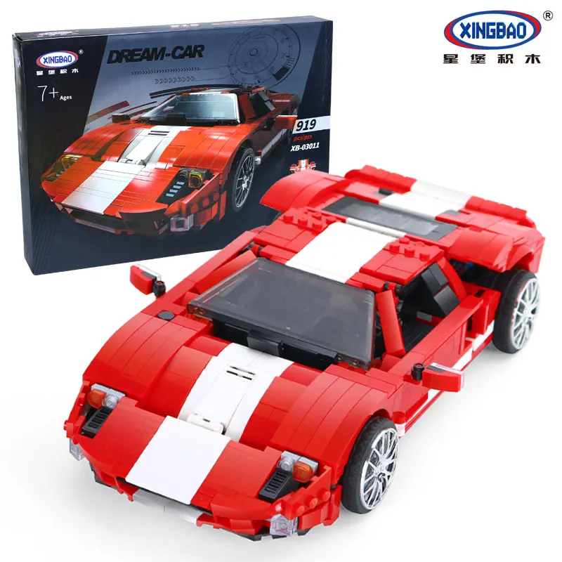 XINGBAO Technic Ford GT 40 Creator speed Champions Mustangs строительные блоки кирпичи модель автомобиля