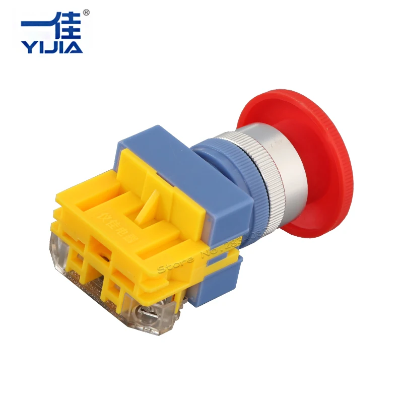 Серебряный контакт 22 мм поддерживаемый аварийный стоп Грибная крышка нажимная