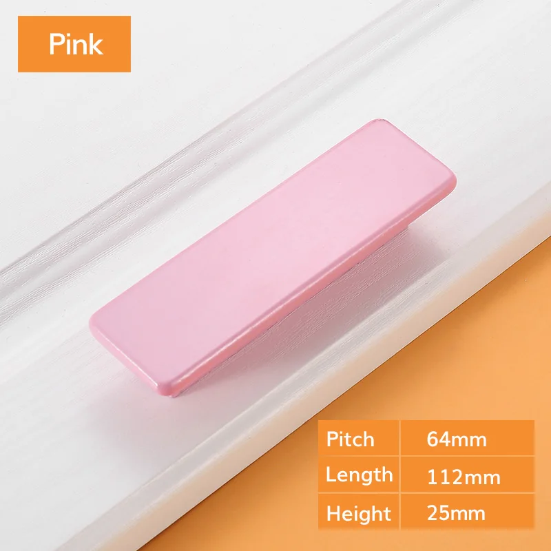 Pink 64mm Деревянные дверные ручки, Детские кухонные ручки и ручки для шкафа, Мебельная ручка для шкафа, цветные круглые ручки для ящиков - Цвет: Pink 64mm