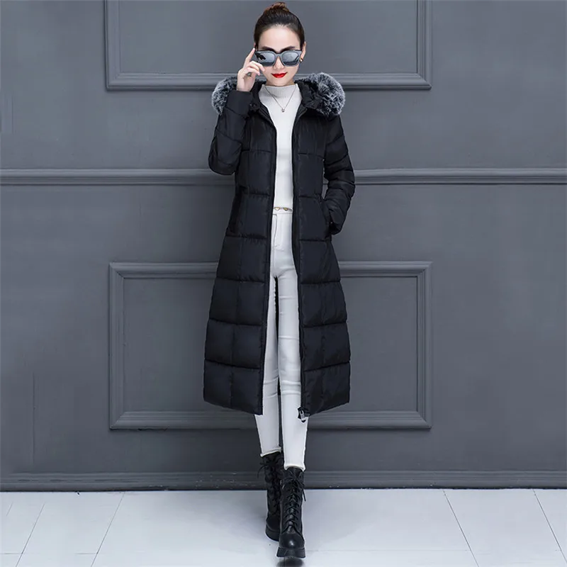 Пуховик женский с лисьим мехом большого размера 2019 | Женская одежда