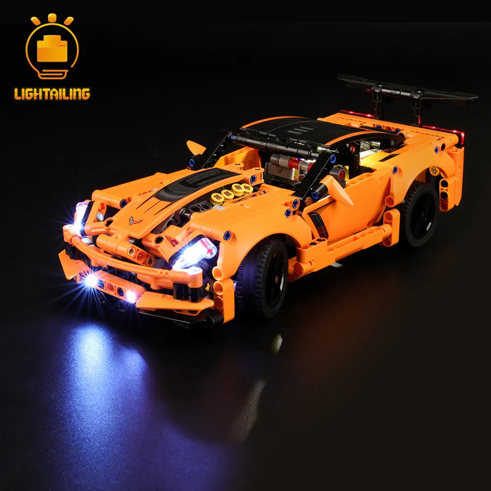Светильник, светодиодный светильник, комплект для серии Technic Chevrolet Corvette ZR1, строительные блоки, светильник, комплект, совместимый с 42093