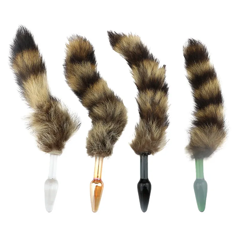 Small Glass Anal Plug Fox Tail Butt Plugs Ass Massage Animal plug Adult Sextoys for Couples Woman Men Cosplay Sex Products | Красота и