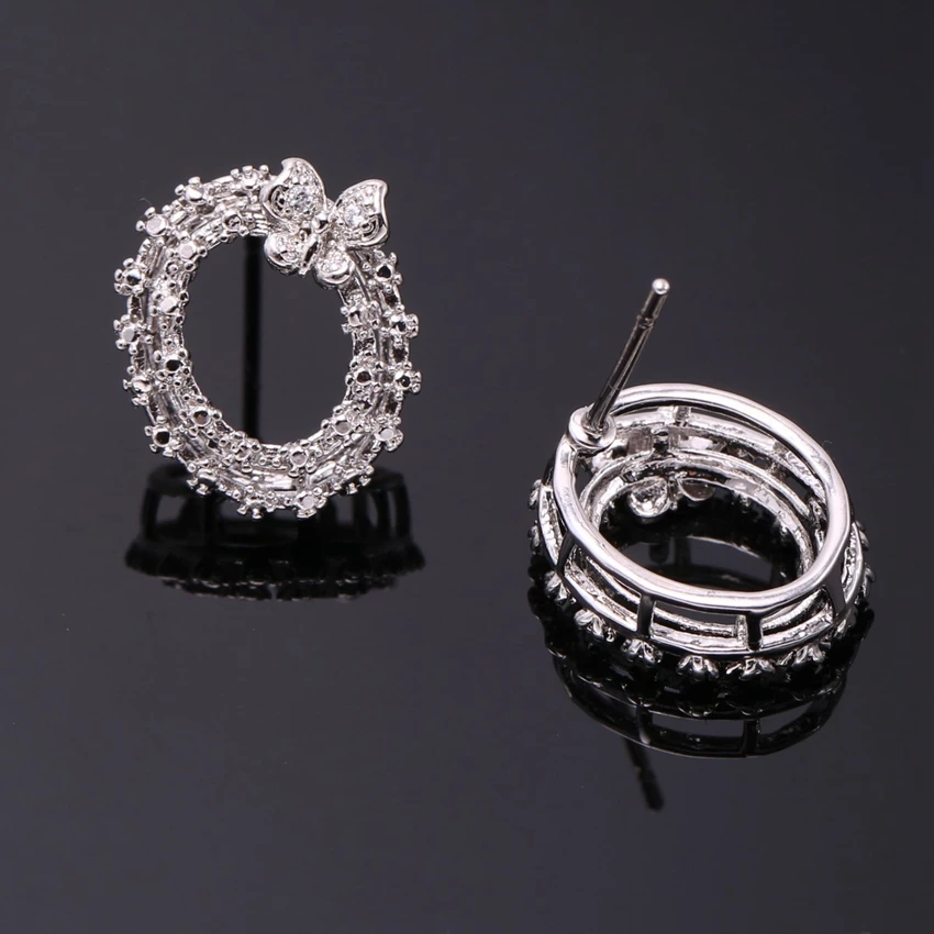 Чжэ вентилятор тонкое Для женщин Серьги-гвоздики микро CZ милые бабочки заклепки