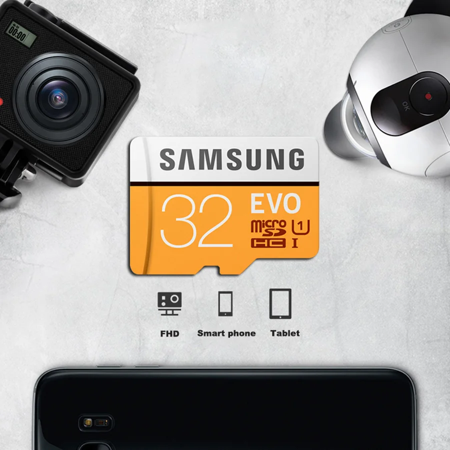 SAMSUNG tarjeta micro sd 32 Гб SDHC SDXC Большая емкость micro sd 128 Гб 64 Гб EVO Class 10 карта памяти 32 Гб 16 Гб для go pro