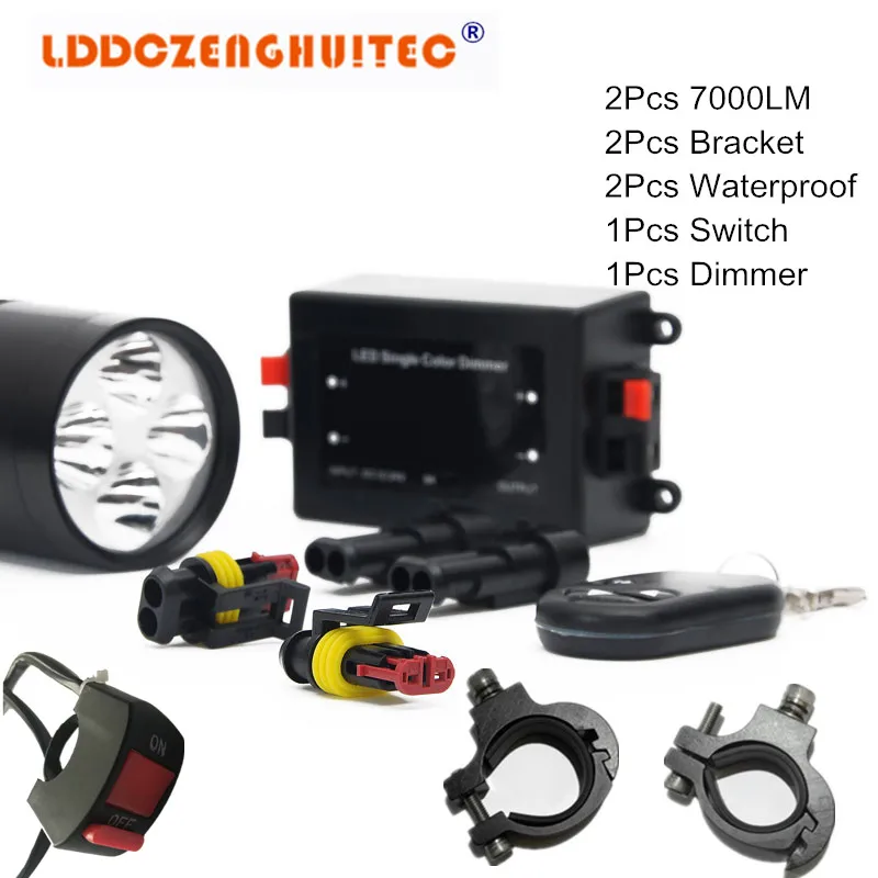 LDDCZENGHUITEC универсальный мотоцикл мото головной светильник светодиодный 12 в 24 В LED