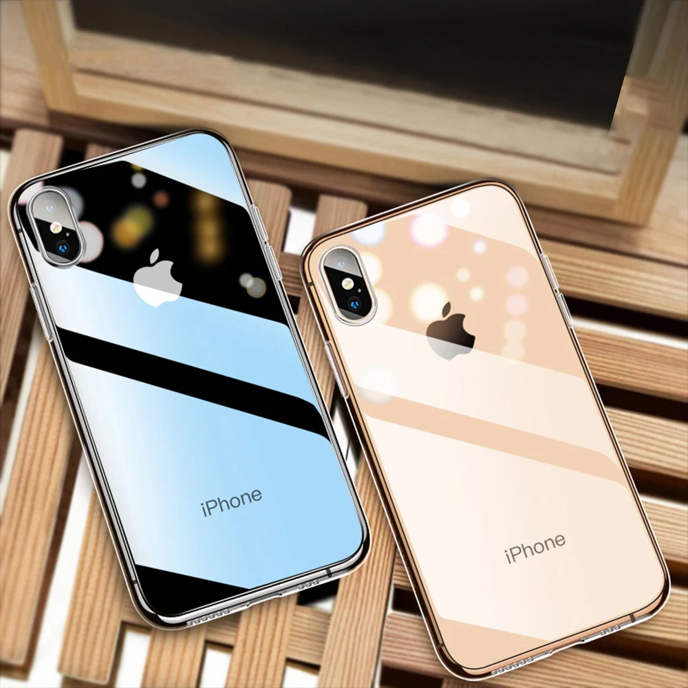 Ультратонкий прозрачный силиконовый мягкий ТПУ чехол для 7 8 6 6s Plus X XS MAX XR
