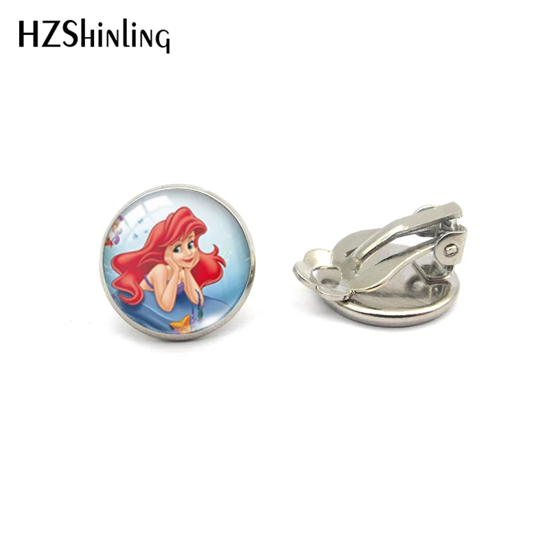 HZSHINLING Новая мода маленькая мультяшная Русалка Принцесса клипсы стеклянные подвески ювелирные изделия в форме русалки лучшие подарки