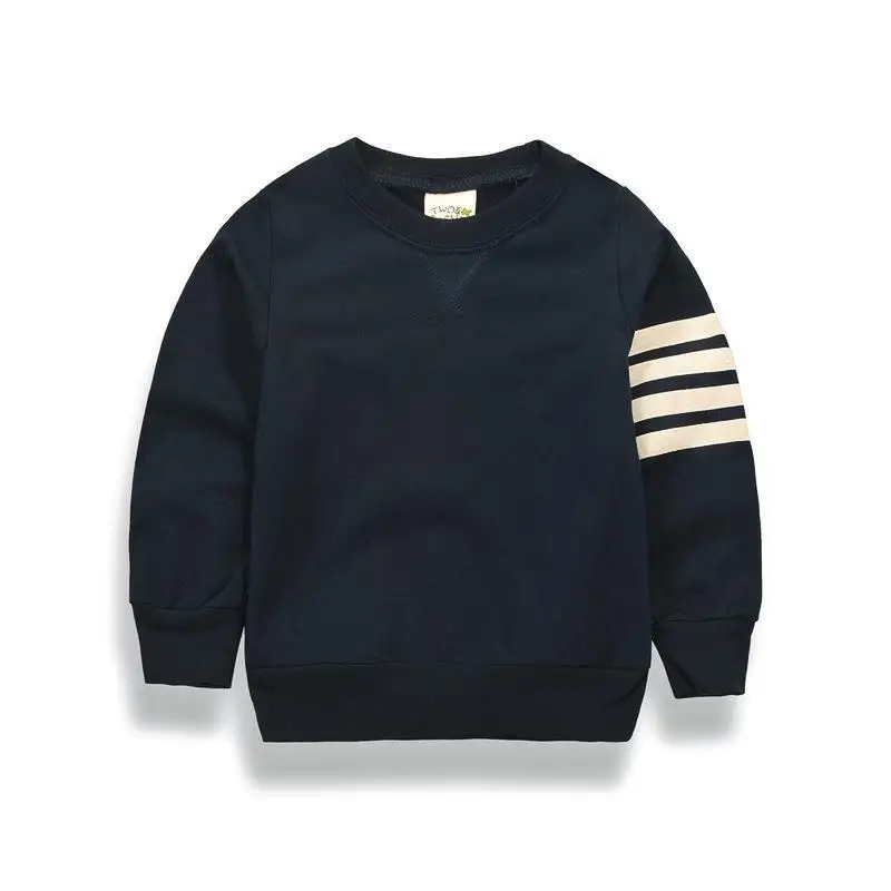 Рубашки для мальчиков и девочек camiseta/однотонная Модная рубашка с круглым вырезом детские топы с длинными рукавами для маленьких мальчиков, Высококачественная детская одежда - Цвет: Тёмно-синий