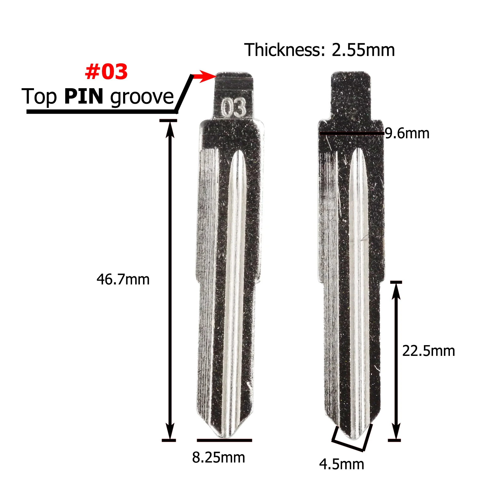 No.03 Top PIN groove Jingyuqin Флип Ключа автомобиля № 03#39 40 105 106 71# HU100 для Chevrolet Cruze SPrak Aveo Camaro Equinox Opel HU43 KD KEYDIY - Цвет: No.03 Top PIN groove