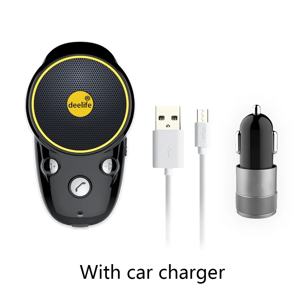 NX1-with car charger Deelife Громкая связь Bluetooth автомобильный комплект Солнцезащитный козырек динамик авто беспроводной динамик телефон Carkit для телефона руки бесплатно - Название цвета: NX1-with car charger