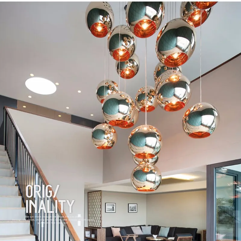 Современные подвесные светильники Круглый Кулон Подвесная лампа медный